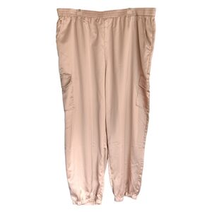 Women's Satin Texture Gold Track Pants